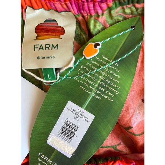 Farm Rio  Romantic Garden & Leopard Pop Short Cover Up Multi Size Large - Picture 5 of 5